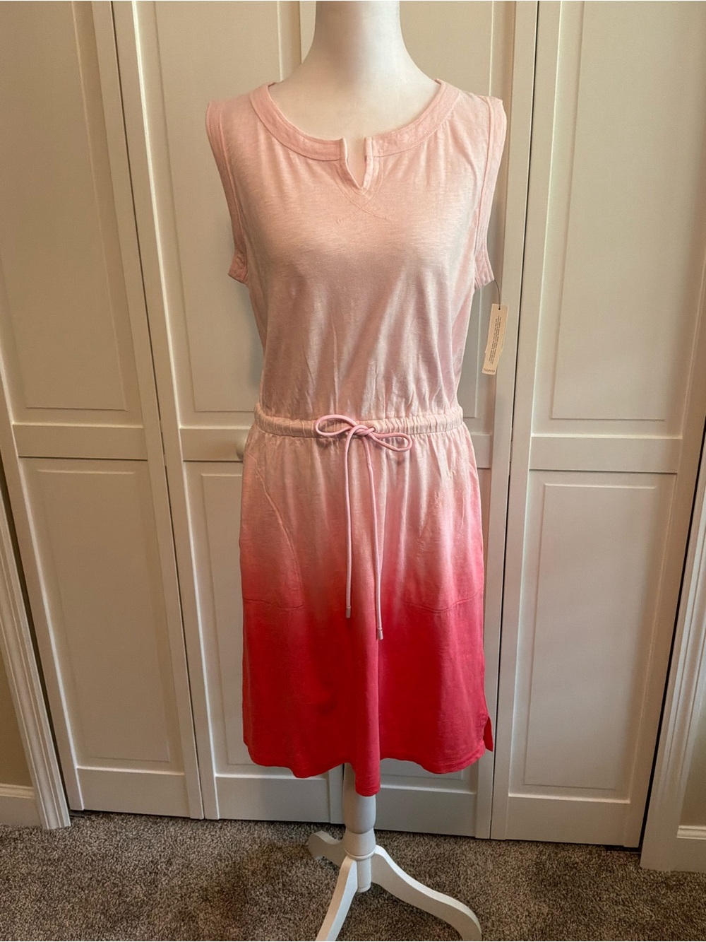 Talbots Pink Ombre Drawstring Dress